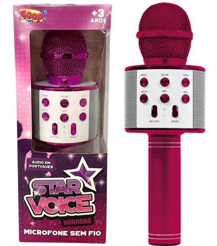 Microfone Sem Fio Bluetooth Karaokê Portátil Usb - Rosa