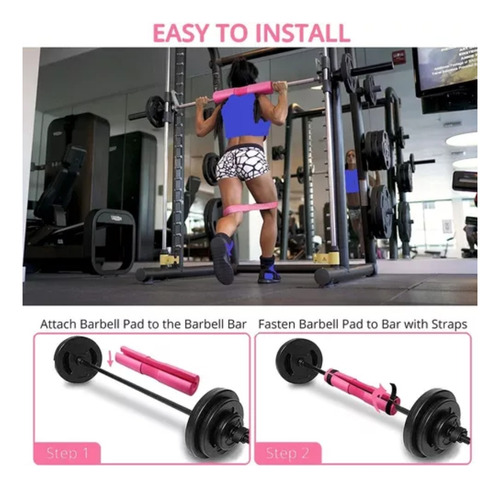 Jutang Jossfin Mx Kit Ejercicio Cojín Protector De Cuello Para Gym Pesas Barra Rosa