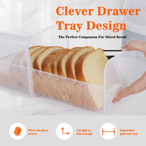 2 Recipiente Para Almacenamiento De Pan Con Tapa, Elegante