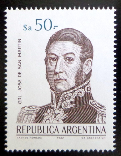 Argentina, Sello Gj 2148 San Martín $a 50 1983 Mint L9760