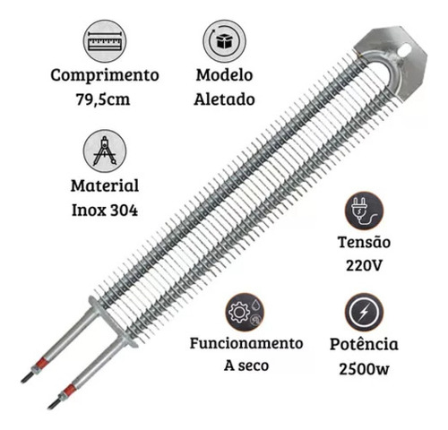 Kit Com 17 Resistencias Aletada Suzuki 2500w 795mm 220v