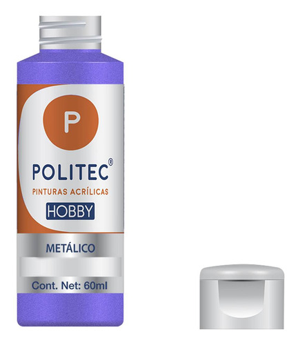 Pintura Acrílica Metálica Línea Hobby Politec Color Morado No 534
