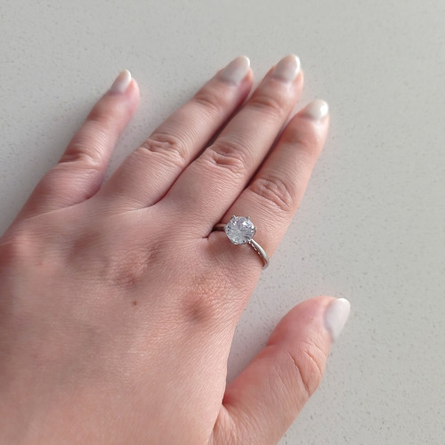 Imagen 4 de 6 de Anillo Plata Italiana 925 Y Circonitas Modelo Arlene