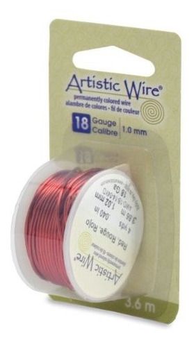 Artistic Wire  alambre De Calibre 18 rojo, 4-yards