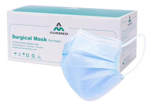 Ourmed Mascarillas Desechables  Cubrebocas De 3 Capas Con C