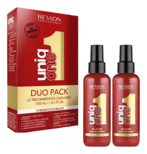 Pack 2 Revlon Uniq One 1 -  Cabello Con 10 Beneficios 150ml 