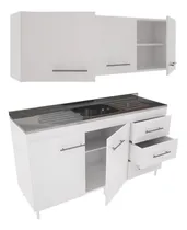 Comprar Combo Cocina 1.40 Bajo Mesada + Alacena + Mesada Acero Bacha