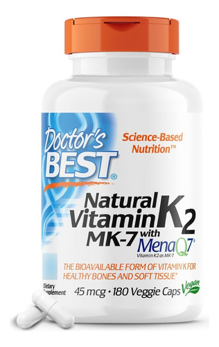 Vitamina K2 Mk-7 45 Mcg Doctor's Best 180 Veggie Caps