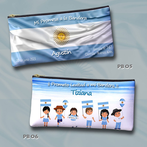 Cartuchera Personalizada Promesa Jura Bandera Con Nombre