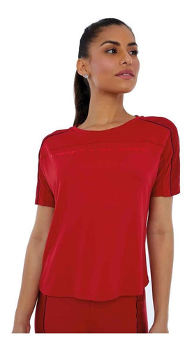 Blusa Feminina Alto Giro Camiseta Skin Fit Recorte De Tela