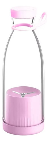 Licuadora Exprimidor Con Vaso Portátil Usb Recargable 380 Ml Rosa