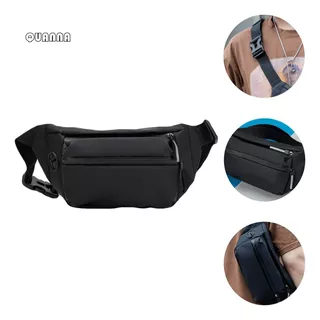 Riñonera Deportiva Quanna Cangurera Impermeable Para Hombre Y Mujerriñonera Para Correr Impermeable, Cangurera De Senderismo Al Aire Libre, Riñonera De Viaje Con Cinturón Ajustable, Bolsa Negro