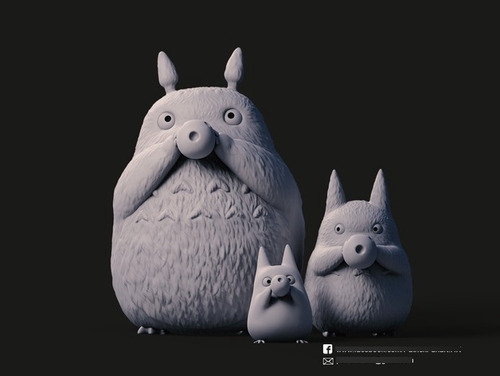 Familia Totoro Ghibli Anime Impreso En 3d