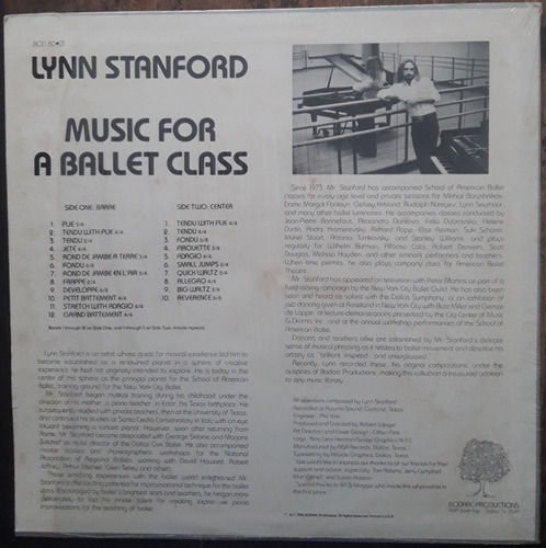 Lp Vinil Lynn Stanford Music For A Ballet Class 1a Ed Us 90