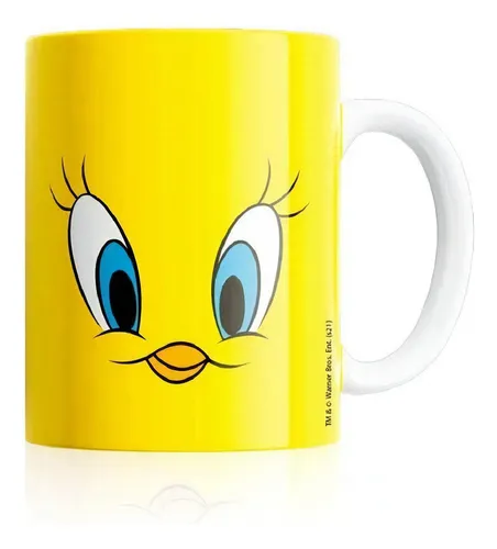 comprar Caneca Piu Piu Looney Tunes Warner Bros Frajola Pernalonga Cor Amarelo