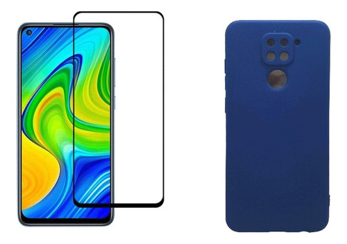 Funda Tpu Con Felpa + Templado Compatible Con Redmi Note 9