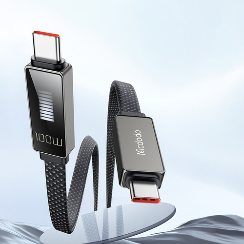 Cable Usb-c Mcdodo Ca4470 Con Display Led , Carga Hasta 100w , 1.20 Metros , Transferencia De Datos 480 Mbps