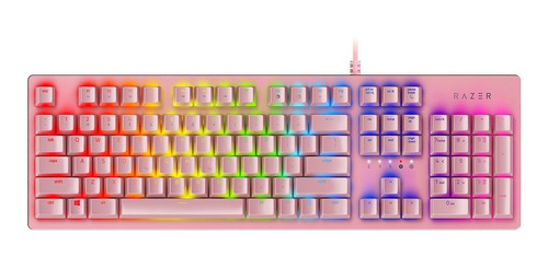 Teclado Razer Huntsman Quartz Rosa Opto-mecanico Chroma