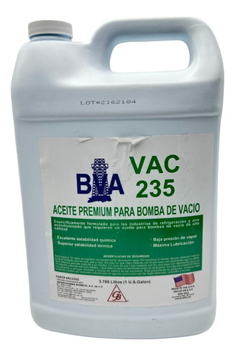 Aceite Para Bomba De Vacío Refrigeración 1 Galón (3.785 Lts)