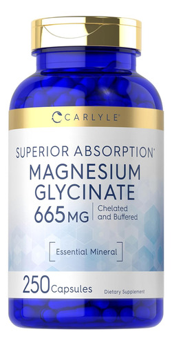 Glicinato De Magnesio 665 Mg Natural Esencial 250 Cap