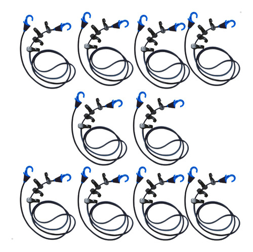 Kit 10 Extensor Camping Elástico Moto Bagageiro 2 Metros