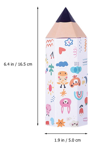 10 Cajas De Regalo De Papel Con Forma De Lápiz De Dibujos An