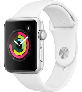 Smart Watch Apple Series 3 42 mm Silver aluminium white sport band (GPS)