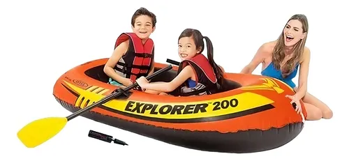 comprar Bote Lancha Inflable 2 Personas Inflador Remos Explorer 200