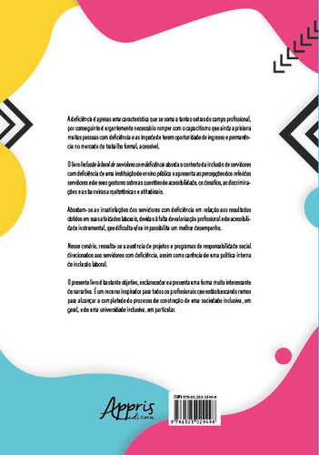 Inclusao Laboral De Servidores Com Deficiencia, De Thelma Helena Costa Chahini. Editorial Appris, Capa Mole, Edição 1 Em Português, 2022
