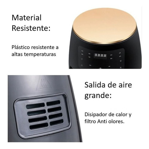 Horno Freidora De Aire Electrica 6l 2400w Airfryer Sin Aceit