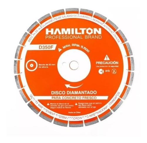 Disco Diamantado Concreto Fresco 350mm Hormigon Piso