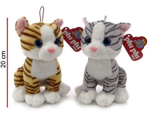 Imagen 2 de 2 de Peluche Gato Sentado 20cm - Orig. Phi Phi Toys