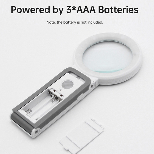 Lupa Portátil De 30x/10x Con Luz Led, Mango Plegable