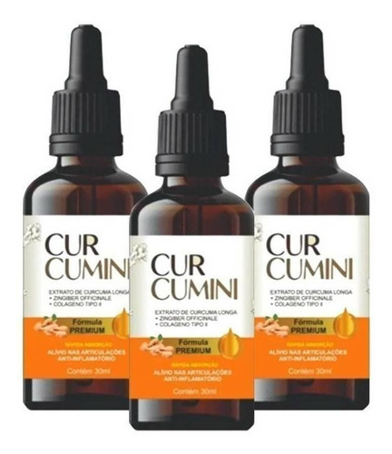 Suplemento Curcumini Curcumini gotas Carbohidratos de 30mL x 3 un - líquido