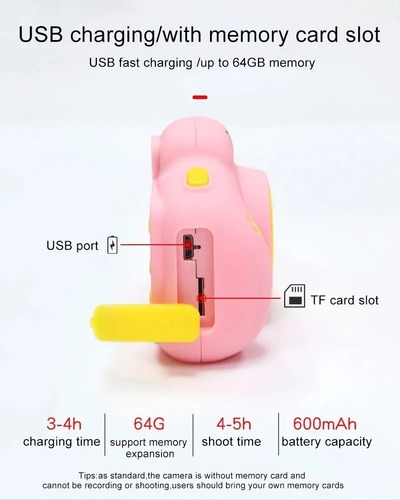 Cámara Digital Para Niños Y Niñas Foto-video +microsd 8 Gb
