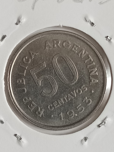 Argentina 1953. Moneda De 50 Centavos C/error. Giro. Mira!!!