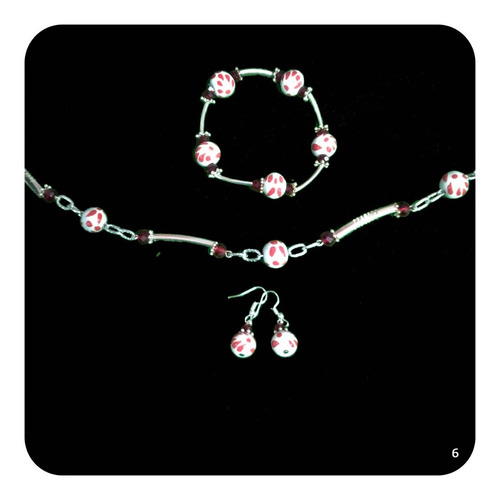 Imagen 2 de 5 de -40% Joyería Talavera Poblana Collar Aretes Pulsera M6 Jyr