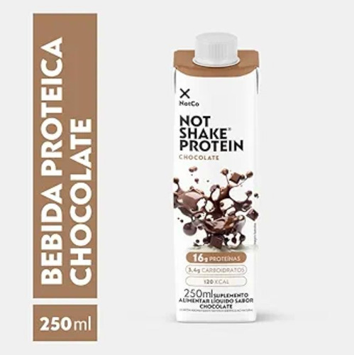 Bebida Not Shake Protein Sabor Chocolate 250ml - Kit Com 3