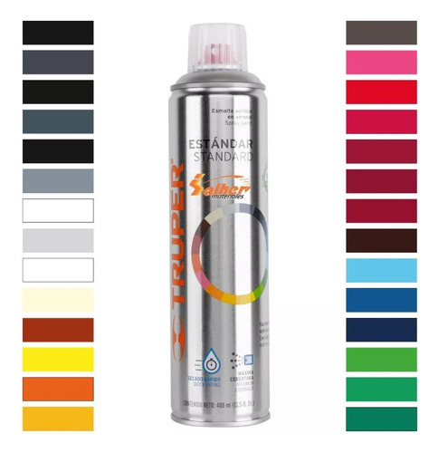 Esmalte Acrilico Aerosol Lata 400ml Paquete Con 10