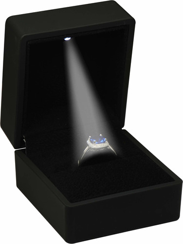 Caja De Anillo Led Negra Propuesta  Boda  Compro   Día...