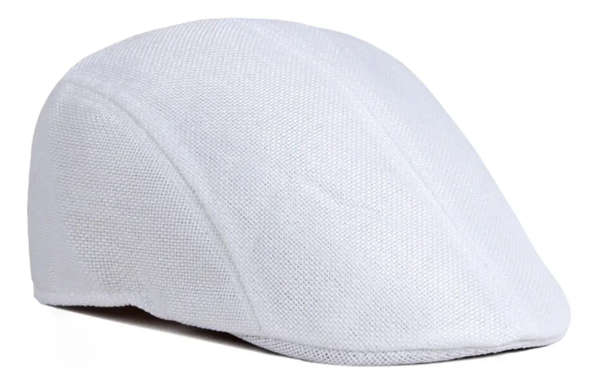 Boina Chapéu Italiana Masculina Estilo Peaky Blinders Cor Branco Lisa Tamanho Un