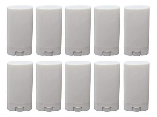 10 Unidades De Envases Blancos Ovalados Vacios Pequenos Tubo