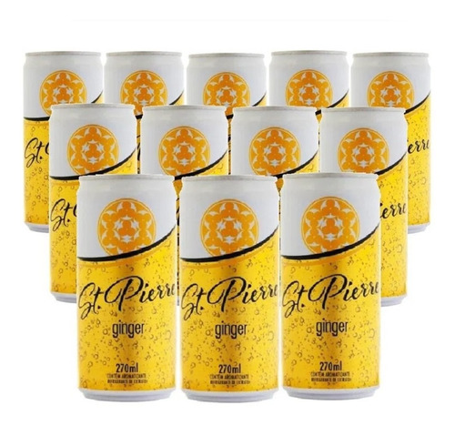 12x Agua Tônica St. Pierre Ginger Lata 270ml