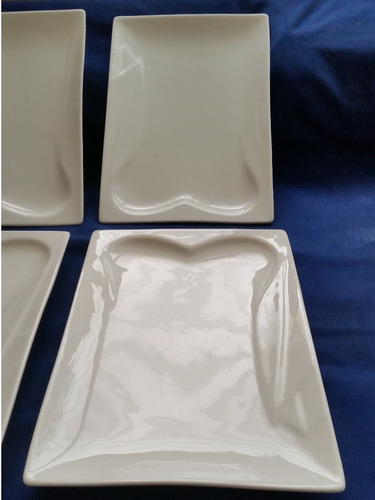 Plato Cerámica Cuadrado 25 X 17 Cm - Precio Por 8 Platos