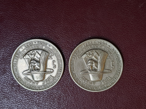  De2monedas De  Alpaca Conmemorativas Sesquicentenario Indep