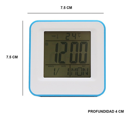 Reloj Despertador Digital Luz Led Con Alarma Y Termometro