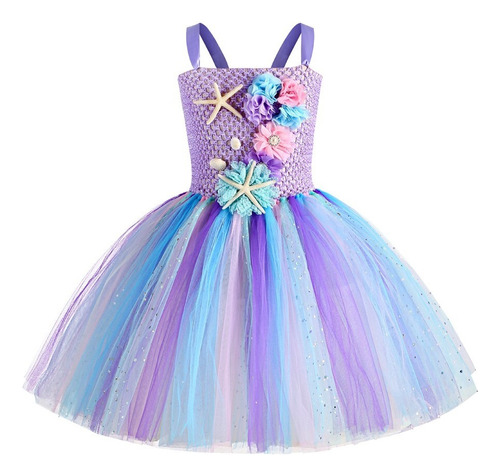 Vestido De Tutú Con Diseño De Sirena Para Niñas, Fiesta Temá