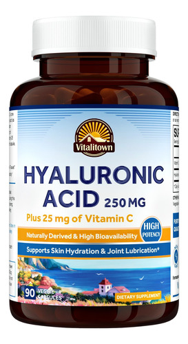 Vitalitown Acido Hialuronico 250 Mg, Mas 25 Mg De Vitamina C