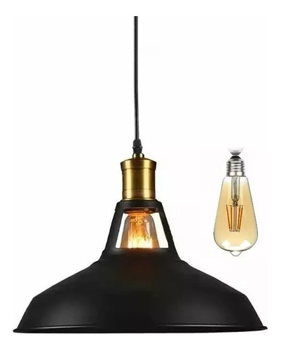 Lampara Colgante Estilo Industrial + Ampolleta Led Vintage