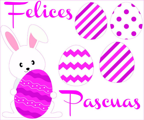 Imagen 7 de 10 de Vinilos Vidriera Felices Pascuas Conejos Huevos